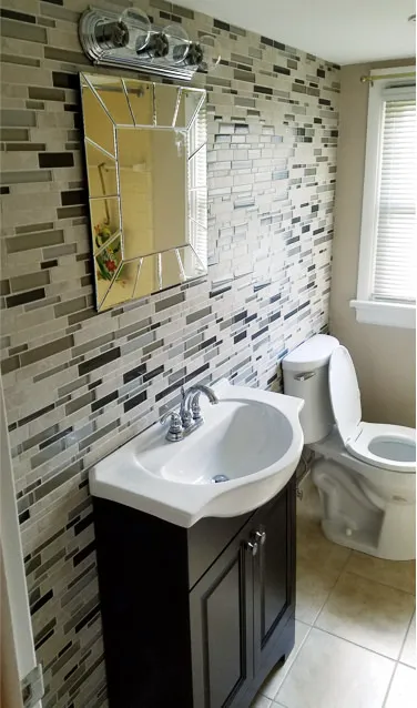 Custom shower install before