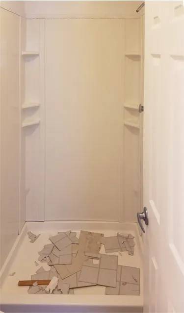 Custom shower install before